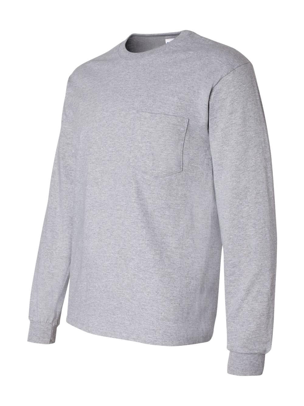 - Ultra Cotton Long Sleeve Pocket T-Shirt - 2410 - Sport Grey - Size: XL