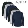 thumbnail image 1 of Gildan Ultra Cotton Long Sleeve Pocket T-Shirt for Men - L Size | 100% Cotton 6 Pack Multi Color Long Sleeve Shirt, 1 of 5