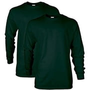 Gildan Ultra Cotton Long Sleeve T-Shirt, Style G2400, Multipack X-Large Forest Green 2-pack