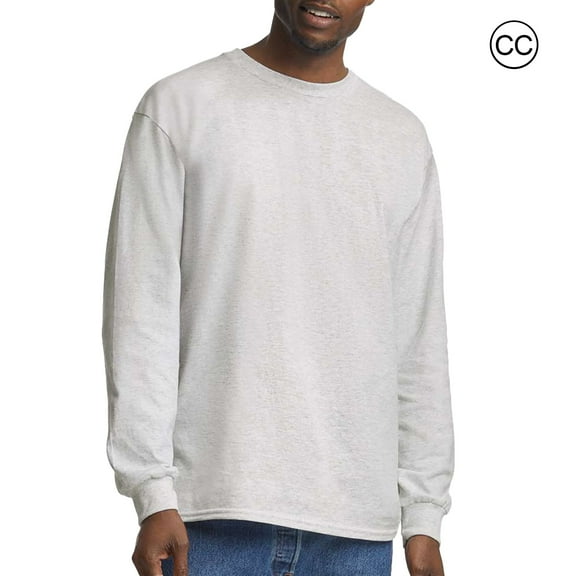 Gildan Ultra Cotton Long Sleeve T-Shirt for Men, Arts & Crafts, Comfortable 100% Cotton Tee, Ash, 2XL