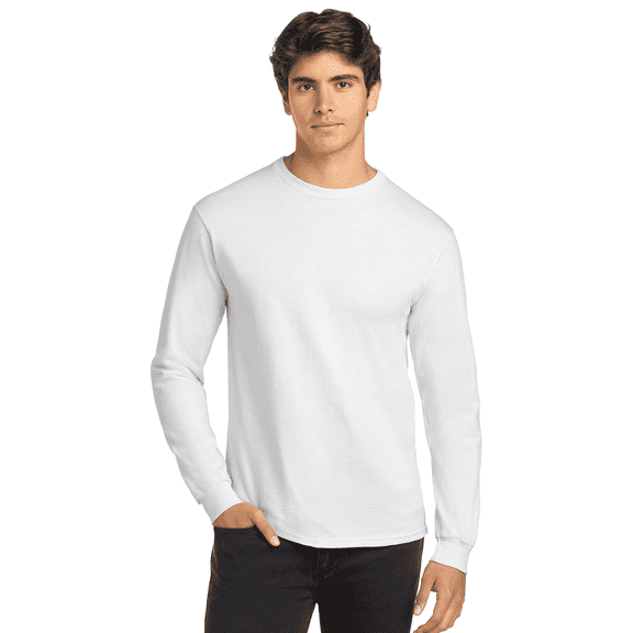 Gildan Ultra Cotton Long Sleeve T-Shirt for Men, Comfortable Classic Fit Blank White Tee 3-Pack, 3XL