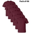 thumbnail image 1 of Gildan - Ultra Cotton Men’s Short Sleeve T-Shirt | 6 oz. 100% Cotton Comfortable Tee, Classic Fit Crew Neck T-Shirts, Pack Of - 6 Tees, Color Maroon | Size - S, 1 of 5