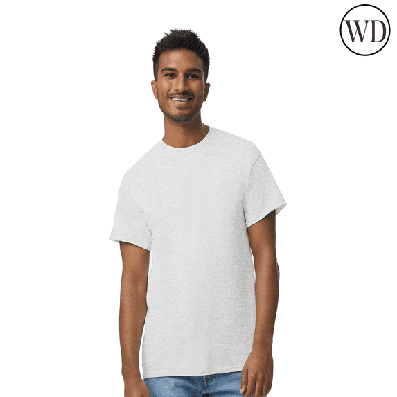 Gildan Ultra Cotton T-Shirt 2000, Short Sleeve T-shirt for Men, Tee For Arts & Crafts,100% Cotton, Ash, S