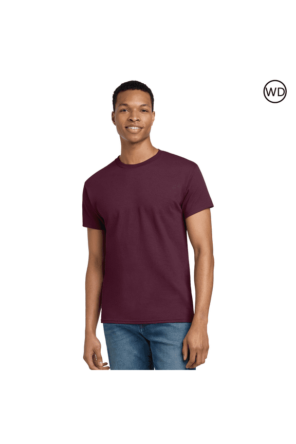 Ultra Cotton T-Shirt 2000, Short Sleeve T-shirt for Men, Tee For Arts & Crafts,100% Cotton, Maroon, S