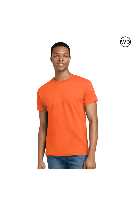 Ultra Cotton T-Shirt 2000, Short Sleeve T-shirt for Men, Tee For Arts & Crafts,100% Cotton, Orange, S