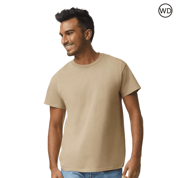 Gildan Ultra Cotton T-Shirt 2000, Short Sleeve T-shirt for Men, Tee For Arts & Crafts,100% Cotton, Tan, S