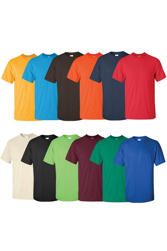 Ultra Cotton T-Shirt - Bulk Assorted Mix Color Tees and Shirts - 100% Cotton - Pack Of 12 | 3XL Size