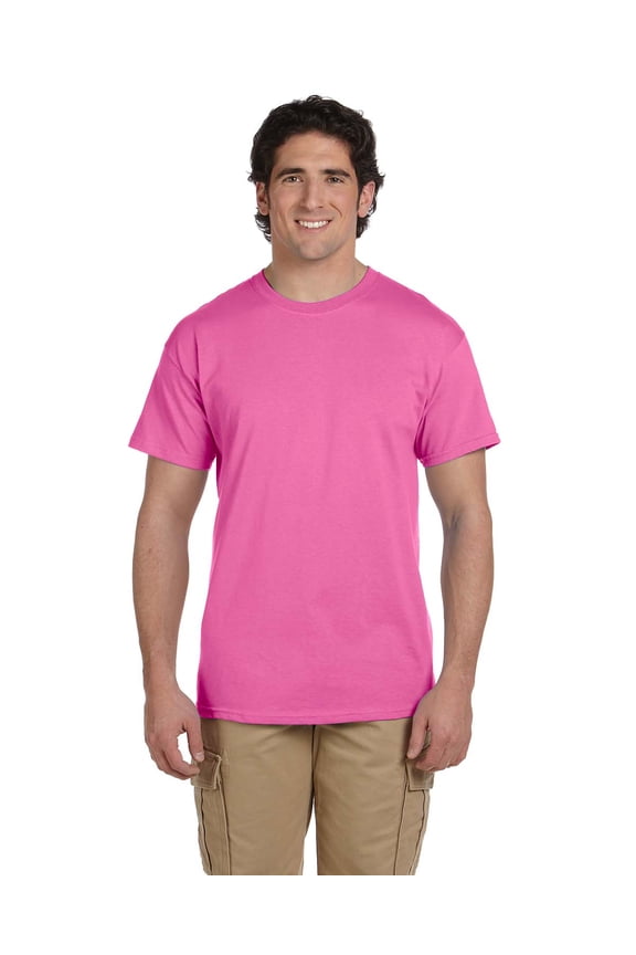 Ultra Cotton T-Shirt - G200 6oz., Azalea, 3X, Pack Of 5, Mens Workout Shirts