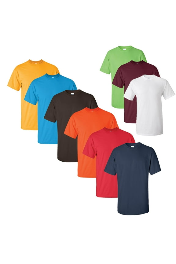 Ultra Cotton T-Shirt for Men, Assorted Short Sleeve Shirt, Mix Color Crew Neck Tee 9 Pack, Size-S