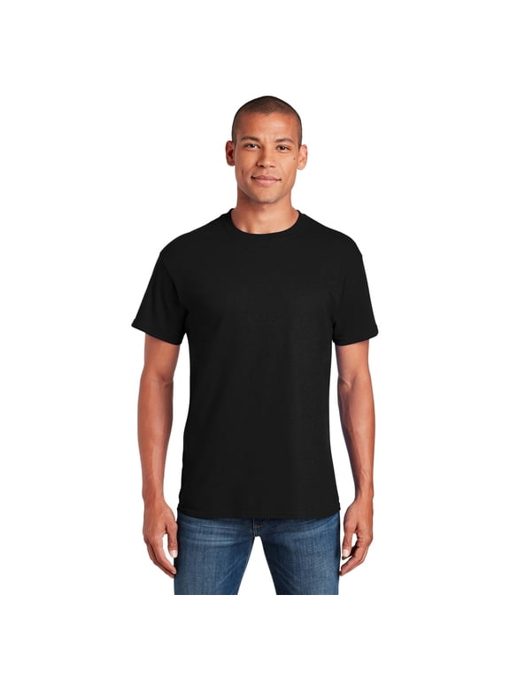 Ultra Cotton T-Shirt for Men, Short Sleeve Crewneck Tee, 100% Cotton, Black, 2XL