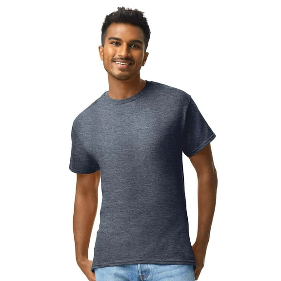 Gildan Ultra Cotton T-Shirt for Men, Short Sleeve Crewneck Tee, 100% Cotton, Heather Navy, L