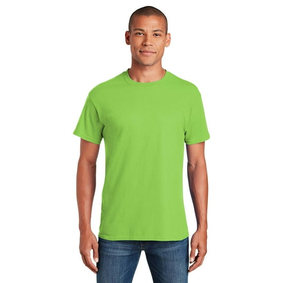 Gildan Ultra Cotton T-Shirt for Men, Short Sleeve Crewneck Tee, 100% Cotton, Lime, M