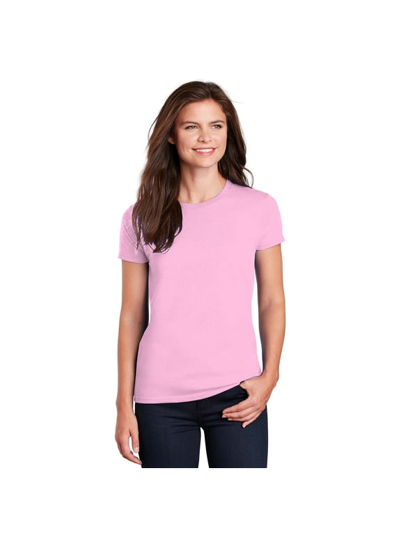Ultra Cotton Women’s T-Shirt, Comfortable Short Sleeve Feminine Tee, Light Pink, Sizes S-3XL