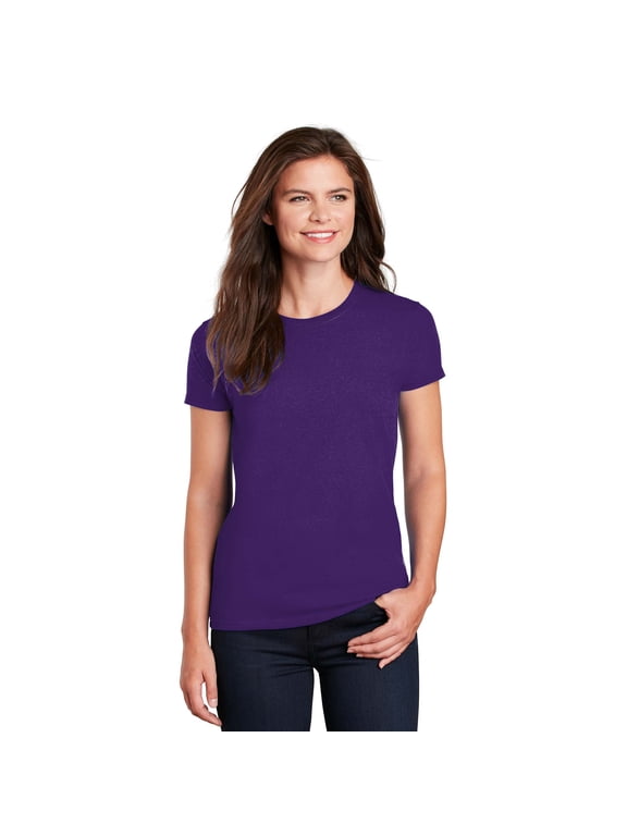 Ultra Cotton Women’s T-Shirt, Comfortable Short Sleeve Feminine Tee, Purple, Sizes S-3XL
