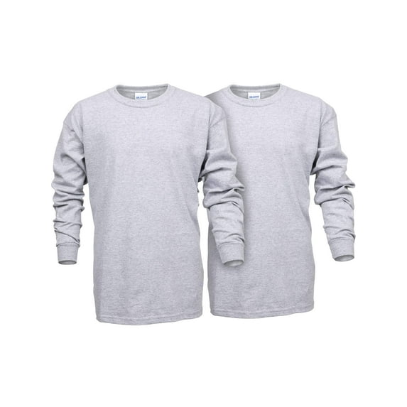 Gildan Ultra Cotton Youth Long Sleeve T-Shirt, 2-Pack Set (Big Boys)