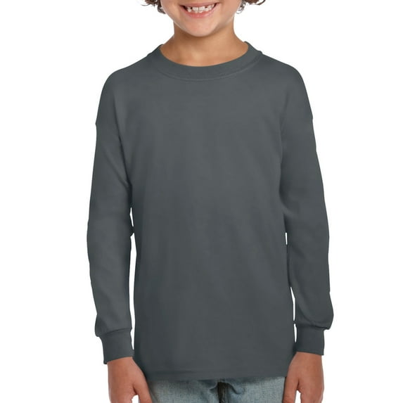 Gildan UltraCtn Yth LS Chrcoal
