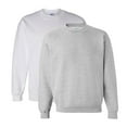 thumbnail image 1 of Gildan Unisex DryBlend Crewneck Sweatshirt, Long Sleeves Fleece Pullover 50/50 Cotton/Polyester Winter Sweater (White+Sport Grey 2 Pack, M), 1 of 9