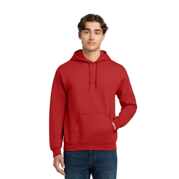 Gildan Unisex DryBlend Hooded Sweatshirt, 50/50 Blend Pullover Hoodie with Pouch Pocket, Red, 3XL