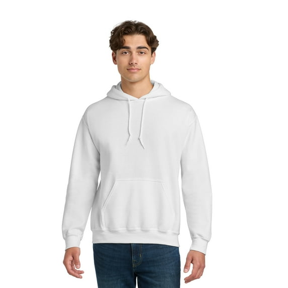 Gildan Unisex DryBlend Hooded Sweatshirt, 50/50 Blend Pullover Hoodie with Pouch Pocket, White, 3XL