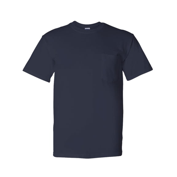 Gildan Unisex DryBlend Short Sleeve Pocket T-Shirt Crewneck Tees (Navy , XL)
