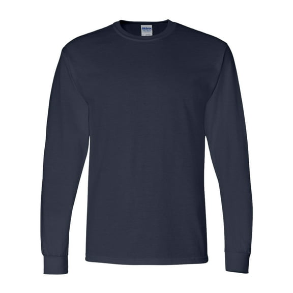 Gildan Unisex Dryblend Long Sleeve T-Shirt 50/50 Cotton/Polyester Durable Classic Fit Plain Tee (Navy, L)