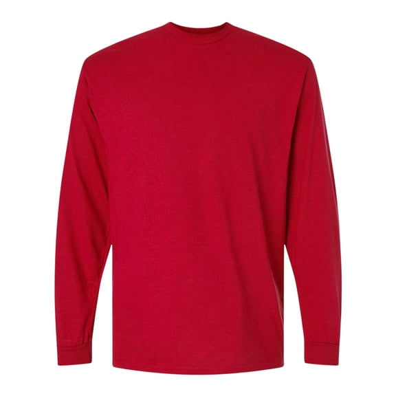 Gildan Unisex Dryblend Long Sleeve T-Shirt 50/50 Cotton/Polyester Durable Classic Fit Plain Tee (Red, 2XL)
