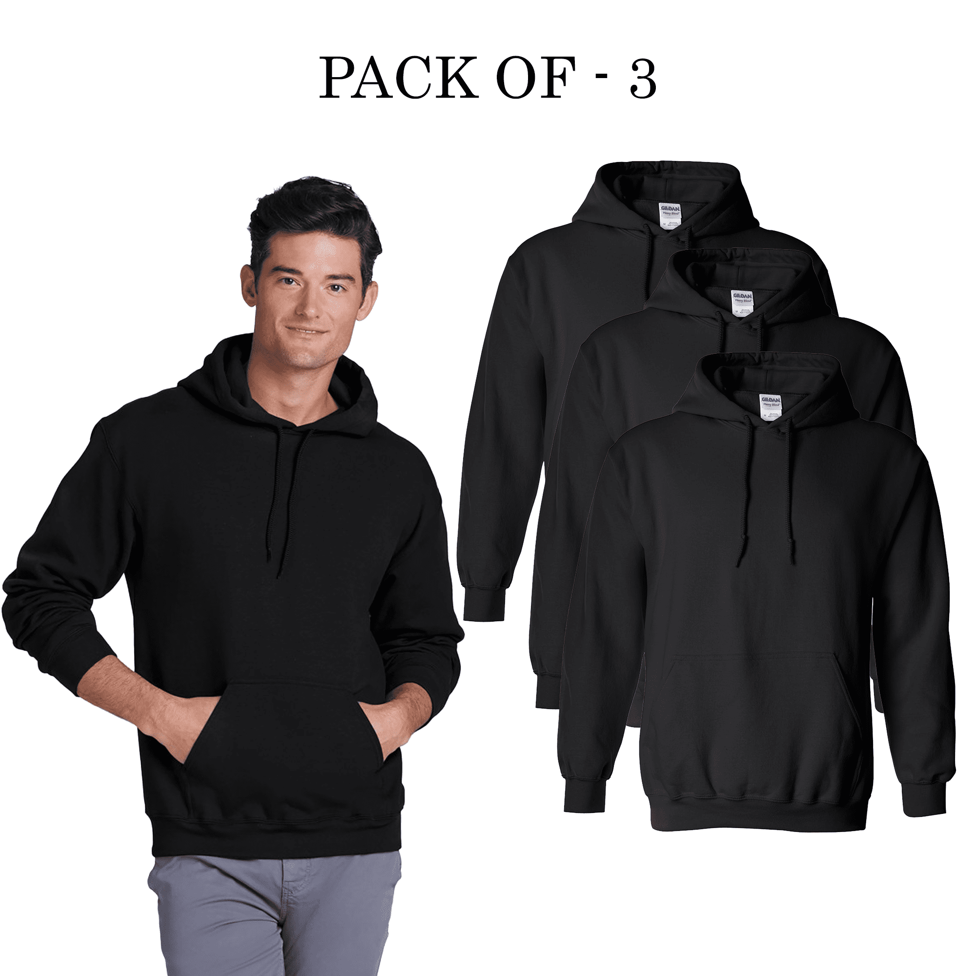 Gildan Unisex Fleece Hoodie, Heavy Blend Hooded Sweatshirt, Black