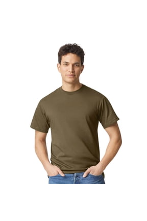 Unisex Hammer Short Sleeve T-Shirt 100% Ring-Spun Cotton Modern Classic Fit Plain Tee (Olive, S)