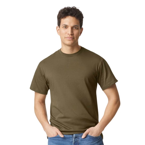 Gildan Unisex Hammer Short Sleeve T-Shirt 100% Ring-Spun Cotton Modern Classic Fit Plain Tee (Olive, XL)