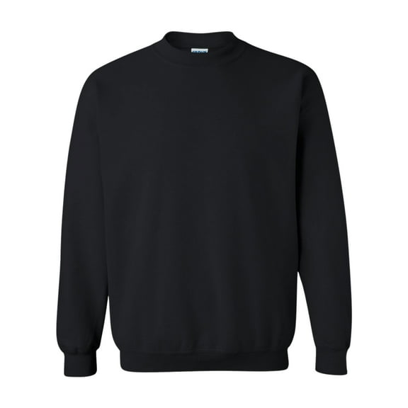 Gildan Unisex Heavy Blend Crewneck Sweatshirt, 50/50 Cotton/Polyester Pullover Long Sleeve Fleece Winter Sweater (Black 1PCS, L)