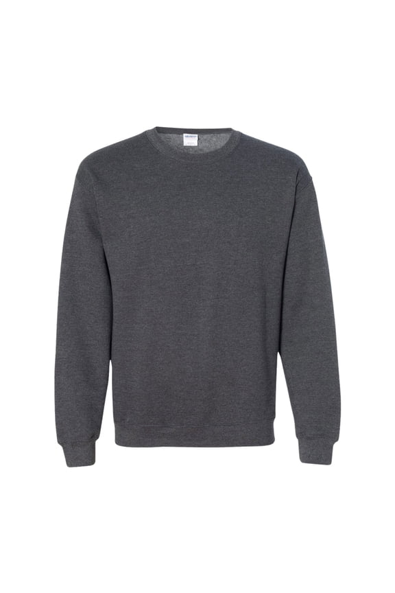 Unisex Heavy Blend Crewneck Sweatshirt, 50/50 Cotton/Polyester Pullover Long Sleeve Fleece Winter Sweater (Dark-Heather 1PCS, 3XL)