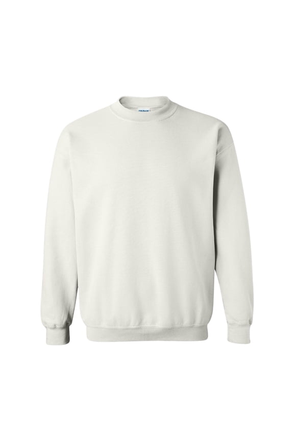 Unisex Heavy Blend Crewneck Sweatshirt, 50/50 Cotton/Polyester Pullover Long Sleeve Fleece Winter Sweater (White 1PCS, XL)