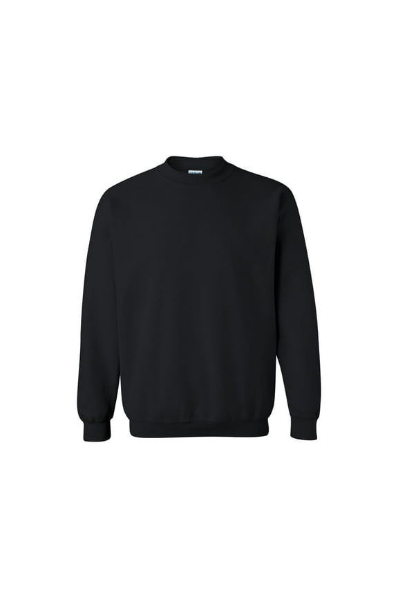 Unisex Heavy Blend Fleece Crewneck Sweatshirt | 8oz Pullover Casual Long Sleeve Shirt, Size L, Black