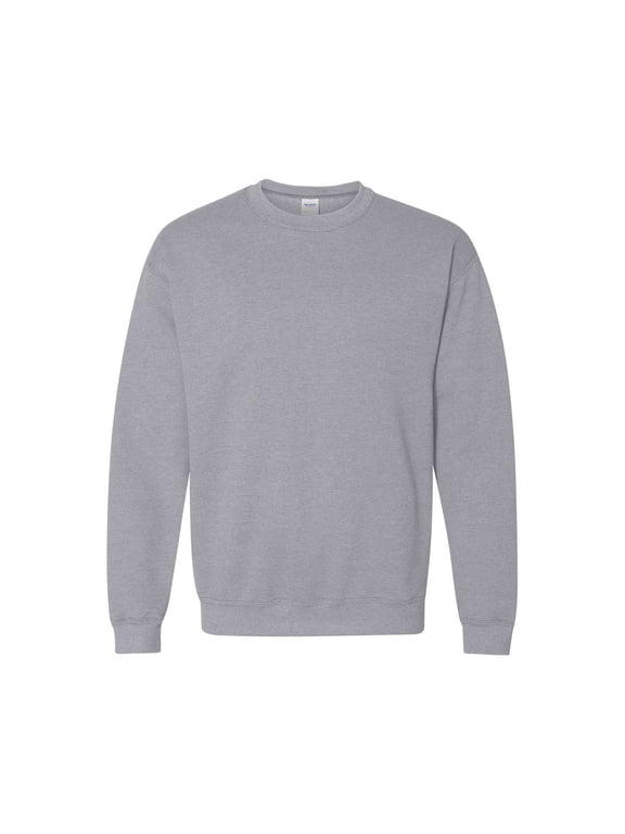 Unisex Heavy Blend Fleece Crewneck Sweatshirt | 8oz Pullover Casual Long Sleeve Shirt, Size XL, Sport Grey