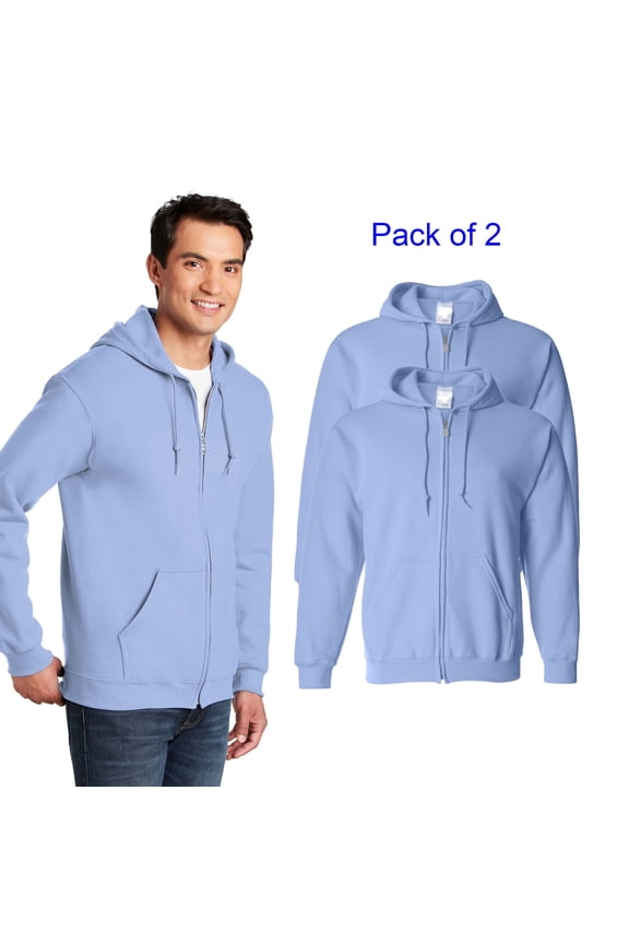Unisex Heavy Blend Fleece Hooded Sweatshirt GR18 Men's Casual Pocket Hoodie, Carolina Blue 2 Pack 3XL