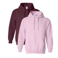 thumbnail image 1 of Gildan Unisex Heavy Blend Hooded Sweatshirt 50/50 Cotton/Polyester Fleece Pullover Classic Hoodie (Maroon+Light-Pink-2PCS, S), 1 of 7
