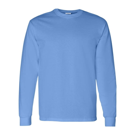 Gildan Unisex Heavy Cotton Long Sleeve T-Shirt 100% Cotton Classic Fit Plain Long Tee (Carolina-Blue, L)