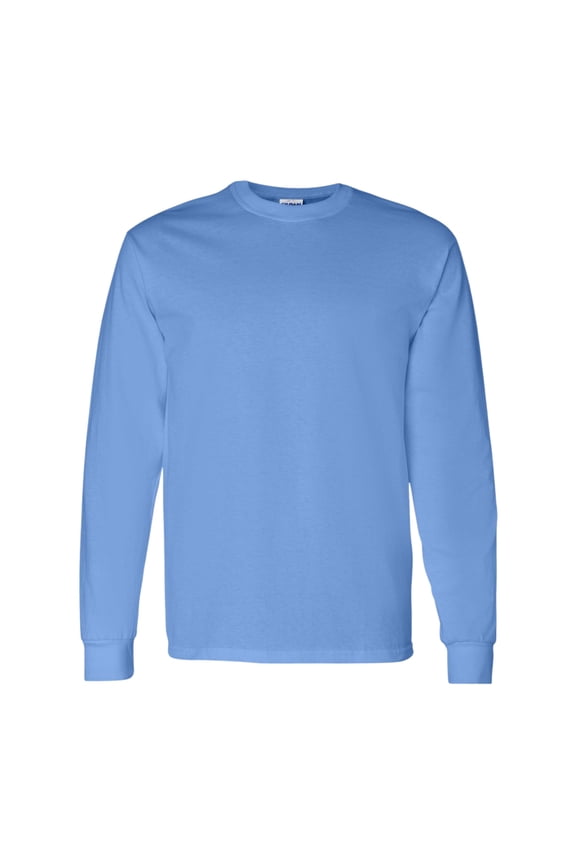 Unisex Heavy Cotton Long Sleeve T-Shirt 100% Cotton Classic Fit Plain Long Tee (Carolina-Blue, M)