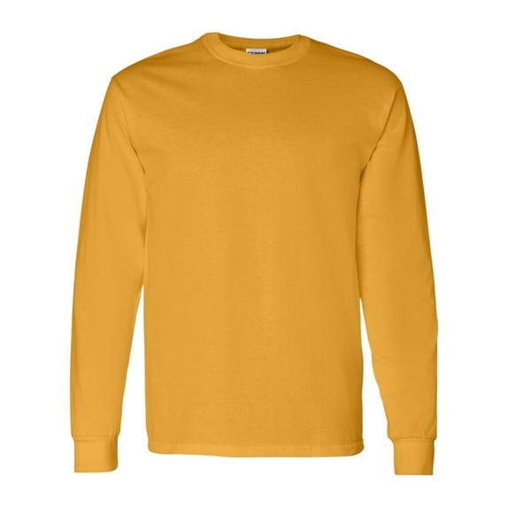 Gildan Unisex Heavy Cotton Long Sleeve T-Shirt 100% Cotton Classic Fit Plain Long Tee (Gold, 2XL)