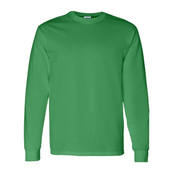 Gildan Unisex Heavy Cotton Long Sleeve T-Shirt 100% Cotton Classic Fit Plain Long Tee (Irish-Green, L)
