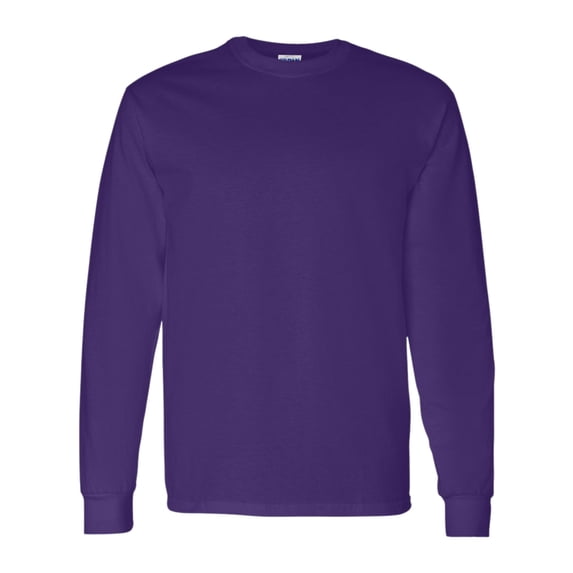 Gildan Unisex Heavy Cotton Long Sleeve T-Shirt 100% Cotton Classic Fit Plain Long Tee (Purple, 3XL)