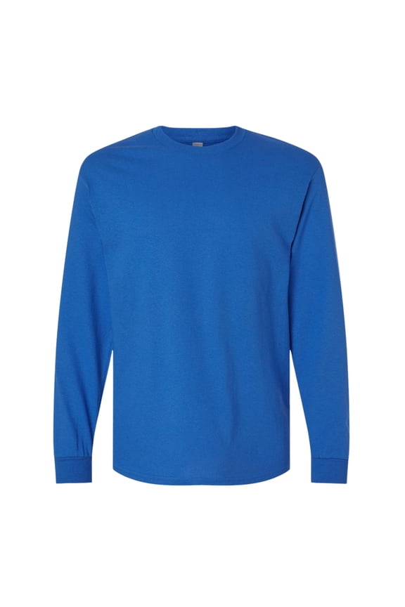 Unisex Heavy Cotton Long Sleeve T-Shirt 100% Cotton Classic Fit Plain Long Tee (Royal, XL)