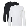 thumbnail image 1 of Gildan Unisex Heavy Cotton Long Sleeve T-Shirt, Crewneck Tees 100% Cotton Long Tee Shirts for Men (White+Black 2 Pack, XL, 1 of 8