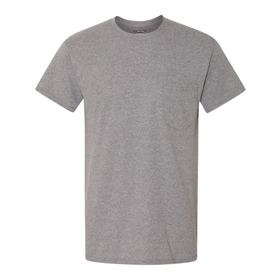 Gildan Unisex Heavy Cotton Pocket T-Shirt, 100% Cotton Classic Fit Short Sleeve Crew Neck Tee (Graphite-Heather, 3XL)