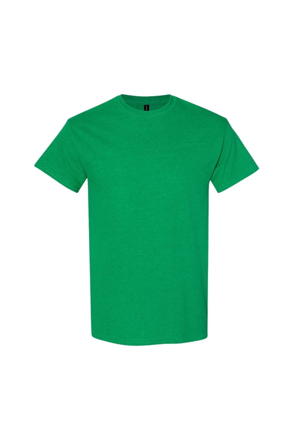 Unisex Heavy Short Sleeve T-Shirt 100% Cotton Classic Fit Plain Crew Neck Tee (Antique-Irish-Green, L)