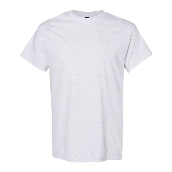 Gildan Unisex Heavy Short Sleeve T-Shirt 100% Cotton Classic Fit Plain Crew Neck Tee (Ash, L)