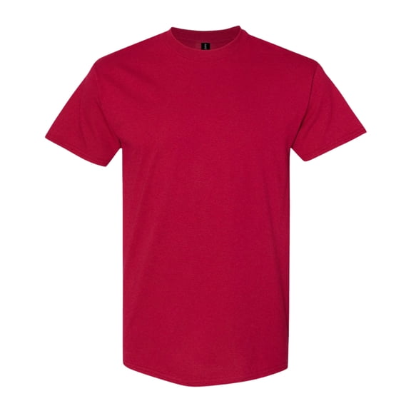 Gildan Unisex Heavy Short Sleeve T-Shirt 100% Cotton Classic Fit Plain Crew Neck Tee (Cardinal, L)