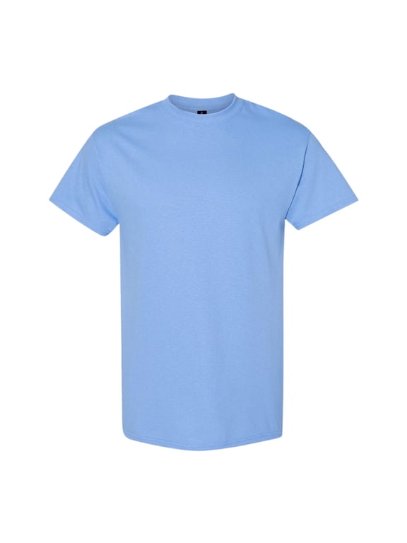 Unisex Heavy Short Sleeve T-Shirt 100% Cotton Classic Fit Plain Crew Neck Tee (Carolina-Blue, 2XL)