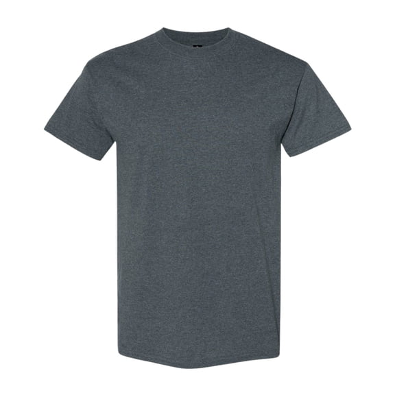 Gildan Unisex Heavy Short Sleeve T-Shirt 100% Cotton Classic Fit Plain Crew Neck Tee (Dark-Heather, 4XL)
