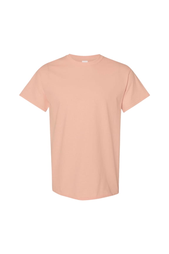 Unisex Heavy Short Sleeve T-Shirt 100% Cotton Classic Fit Plain Crew Neck Tee (Dusty-Rose, XL)